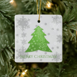 Grönt Festive Julgran Ceramic Ornament