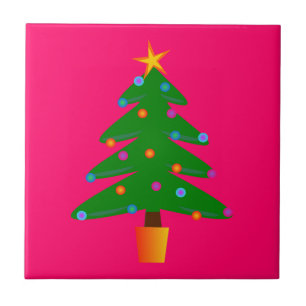 Grönt Festive Julgran Kakelplatta