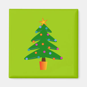 Grönt Festive Julgran Magnet