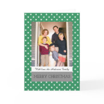 Grönt Festive Stars Helgdag Photo Greeting Card