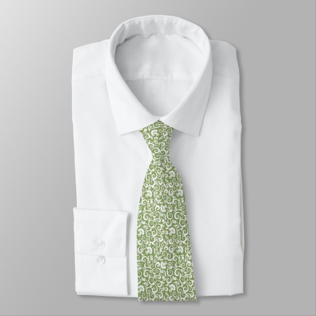 Grönt Filigree Neck Tie Slips (Bunden)
