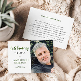 Grönt Firande med Life Prayer Card med foto Tilläggskort