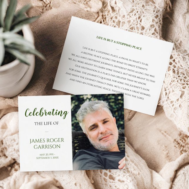 Grönt Firande med Life Prayer Card med foto Tilläggskort (Skapare uppladdad)
