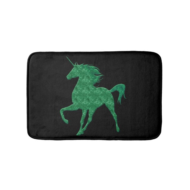 Grönt Fire Unicorn Bath Mat Badrumsmatta (Framsidan)