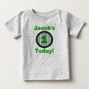 Grönt First Birthday Boy Shirt Tee Shirt