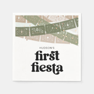 Grönt First Fiesta Födelsedagsfest Napkins Pappersservett