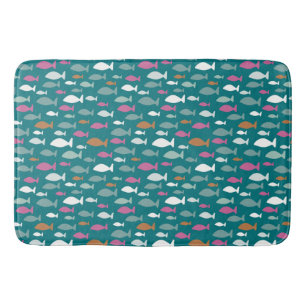 Grönt Fish Shoal Badrumsmatta