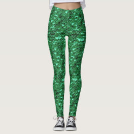 Grönt Fisk  Sjöjungfru Leggings Ariel Inspired