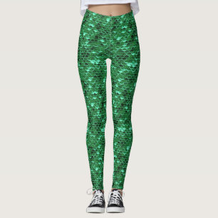 Grönt Fisk  Sjöjungfru Leggings Ariel Inspired