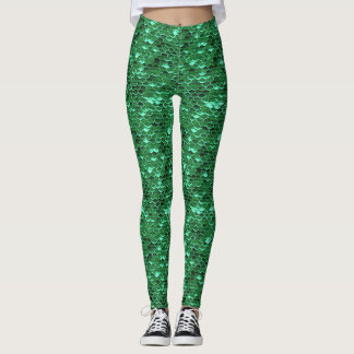 Grönt Fisk  Sjöjungfru Leggings Ariel Inspired