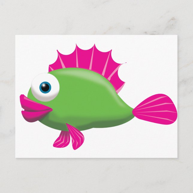 GRÖNT FISK VYKORT (Framsida)