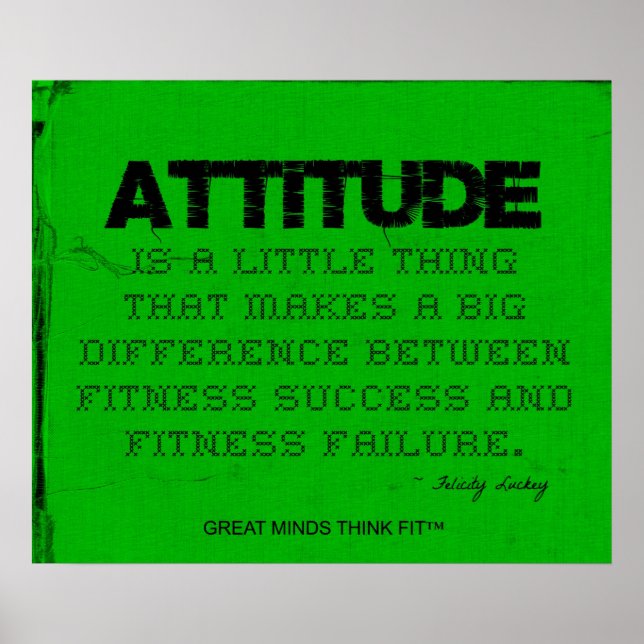Grönt Fitness Poster med Attitude (Framsidan)
