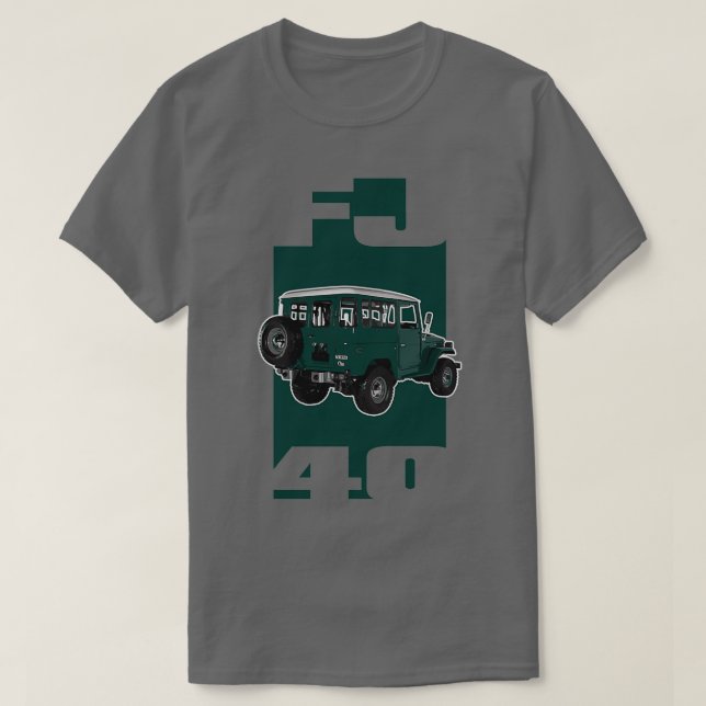 Grönt FJ40 LandCruiser  T Shirt (Design framsida)
