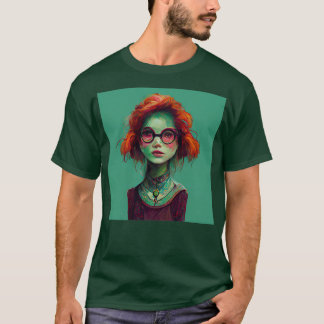 Grönt flådd häxa t shirt