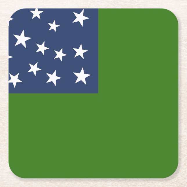 Grönt flagga, USA, patriotisk historisk ameri Underlägg Papper Kvadrat (Framsidan)
