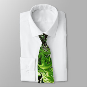 Grönt Flames Neck Tie Slips