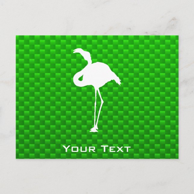 Grönt Flamingo Vykort (Framsida)