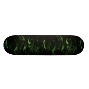 Grönt flammar mini skateboard bräda 18,5 cm