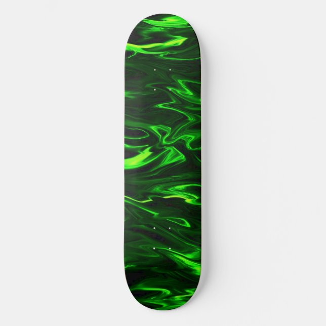 Grönt Flamvågsskateboard-däck Mini Skateboard Bräda 18,5 Cm (Framsida)