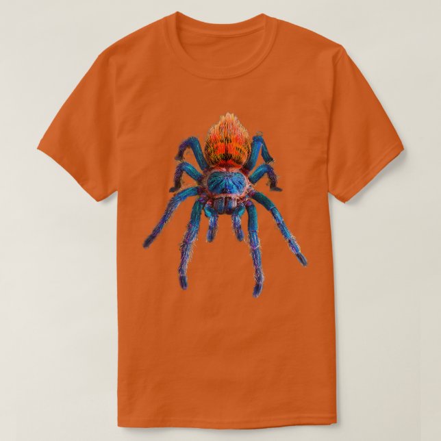 Grönt Flaska Blue Tarantula T Shirt (Design framsida)