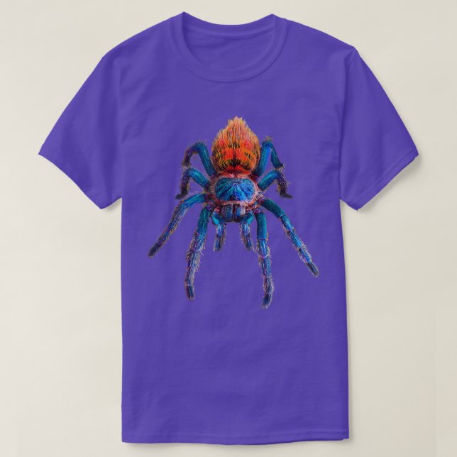 Grönt Flaska Blue Tarantula T Shirt (Design framsida)