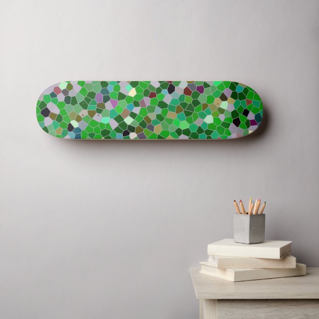 GRÖNT flerfärgat Garden Mönster Mini Skateboard Bräda 18,5 Cm (Väggkonst (Horz))