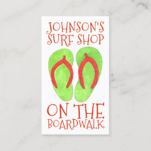 Grönt Flip Flop Sandals Beach Surfa Shop BoardGo Visitkort