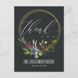 GRÖNT FLORA FOLIAGE BLACK WREATH BRÖLLOP TACK VYKORT
