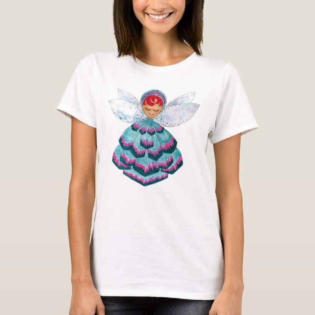 Grönt Floret Pixie T-Shirt (Framsida)