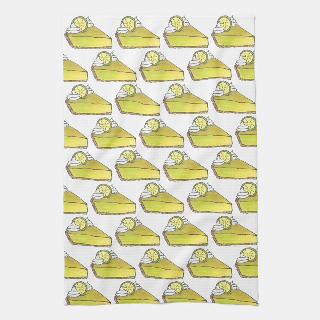 Grönt Florida Nyckel Lime Paj Slice Foodie Kökshandduk (Vertikal)