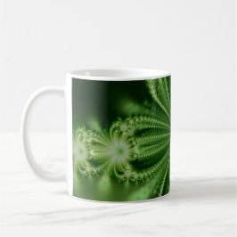 Grönt Flower Fractal Mugg