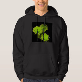 Grönt Flowers Hoodie