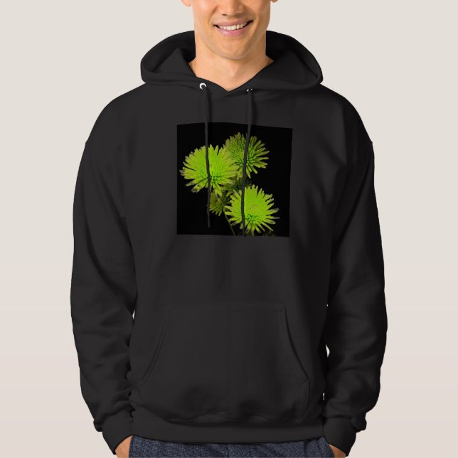 Grönt Flowers Hoodie (Framsida)