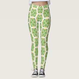 Grönt Flowers, Mönster till blommor, Blommönster Leggings