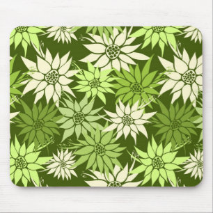 Grönt Flowers Mousepad Musmatta