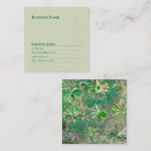 Grönt Flowers - Professionell Fyrkantigt Visitkort
