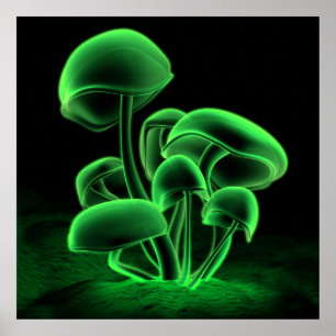 Grönt Fluorescens (kvadrat) Poster