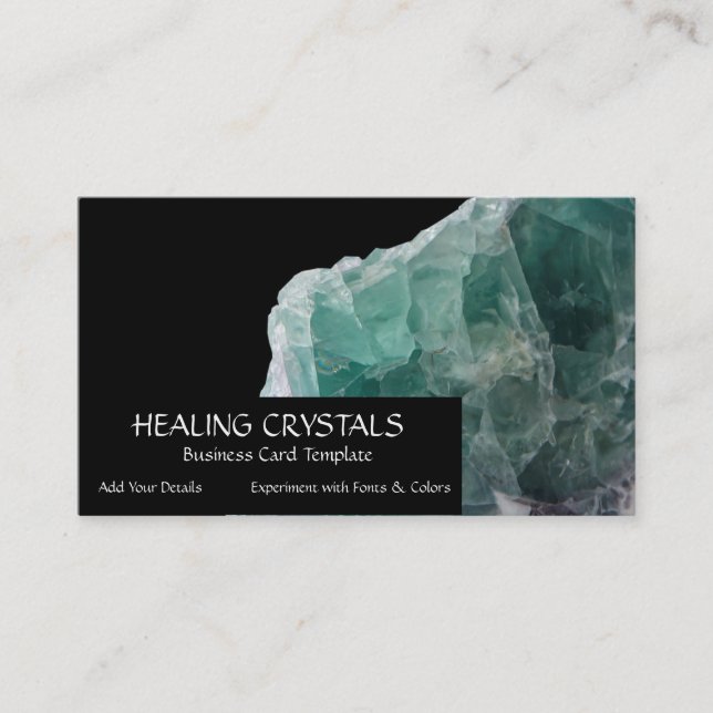 Grönt Fluorit Crystal Healing Crystals Visitkort (Framsida)