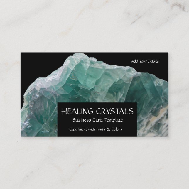 Grönt Fluorit Crystal Healing Crystals Visitkort (Framsida)