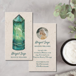Grönt Fluorite Crystal Holistic Andlig Yoga Visitkort