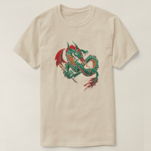 Grönt flygande drake t shirt