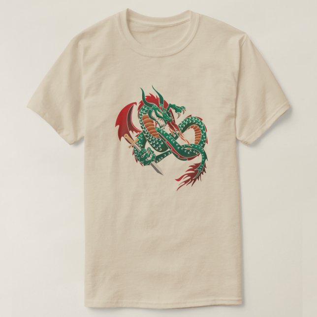 Grönt flygande drake t shirt (Design framsida)