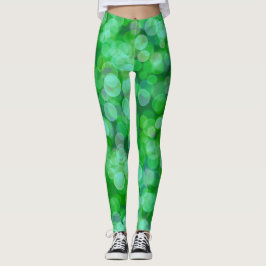 Grönt Flytande Färg Leggings
