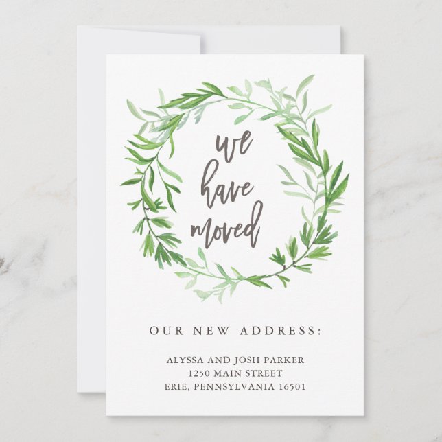 Grönt Flytta om botaniska Löv Meddelande (Framsida)