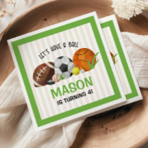 Grönt Födelsedagsfest för sportbollsboll