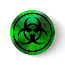 Grönt Fog Biohazard Symbol Button