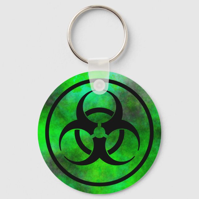 Grönt Fog Biohazard Symbol Keychain Nyckelring (Framsida)