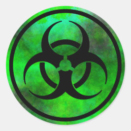 Grönt Fog Biohazard Symbol Sticker Runt Klistermärke