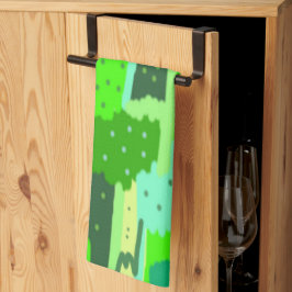 Grönt Foliage Abstrakt Kökshandduk