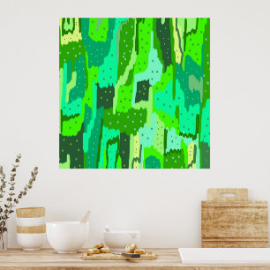 Grönt Foliage Abstrakt Poster
